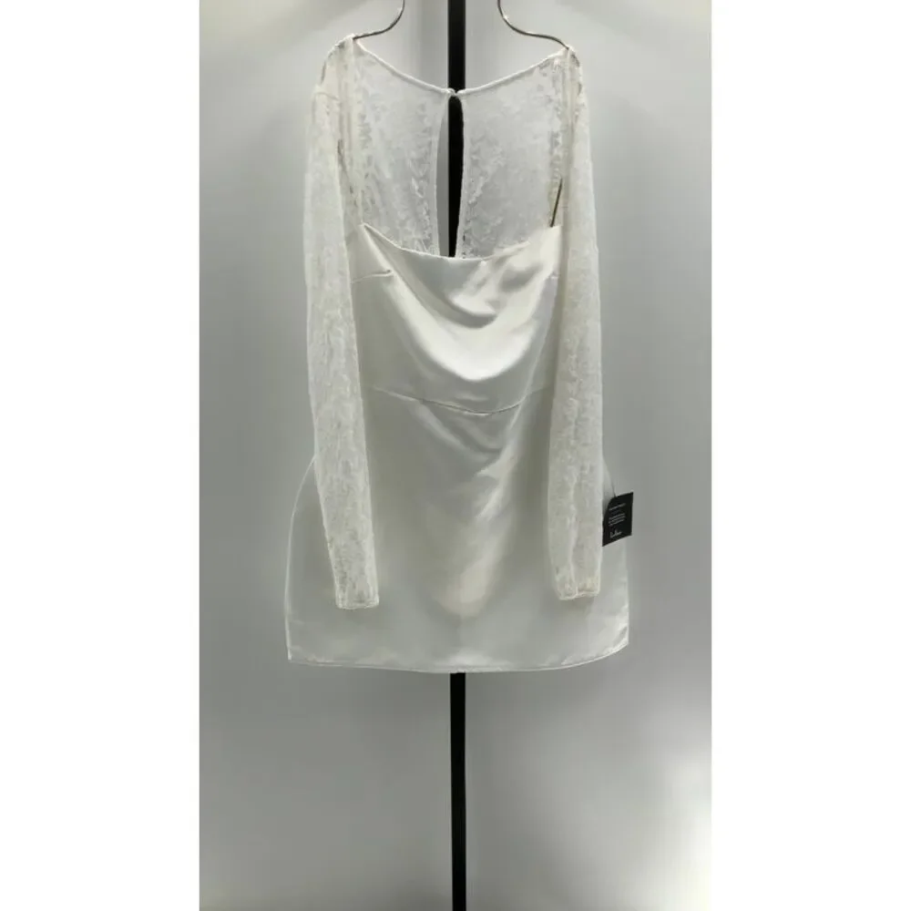 Lulu's White Long Sleeve Lace Dress - Picture 2 of 4